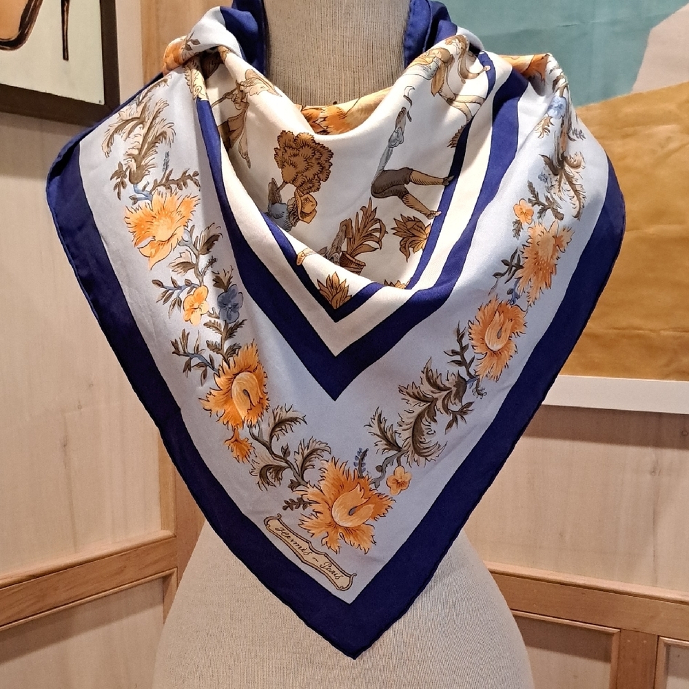 Hermes Les Jardiniers Du Roy Vintage Floral Scarf